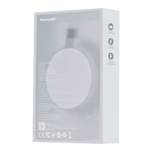 INCARCATOR wireless Baseus Jelly Qi 15W, compatibilitate smartphones, cablu Type-C la USB inclus, alb "WXGD-02" (timbru verde 0.18 lei) - 695315622370