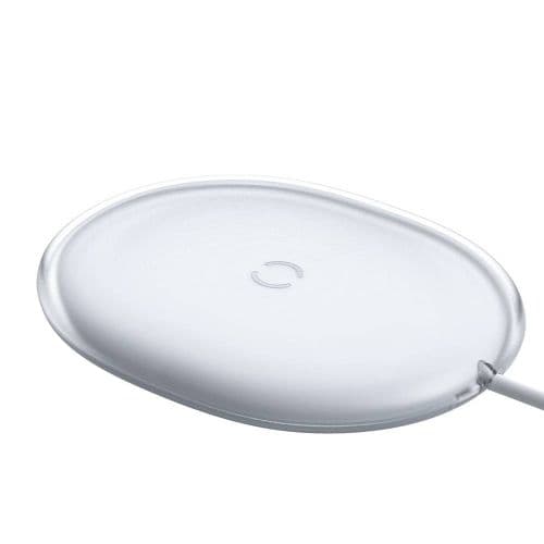 INCARCATOR wireless Baseus Jelly Qi 15W, compatibilitate smartphones, cablu Type-C la USB inclus, alb "WXGD-02" (timbru verde 0.18 lei) - 695315622370