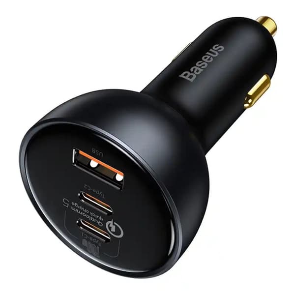 Baseus Car Charger Fast charger U+C+C, PD 3.0, QC 5.0, PPS, (with C+C cable 100W (20V/1.5A) 1m) 160W, Black (TZCCZM-0G)