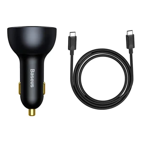 Baseus Car Charger Fast charger U+C+C, PD 3.0, QC 5.0, PPS, (with C+C cable 100W (20V/1.5A) 1m) 160W, Black (TZCCZM-0G)