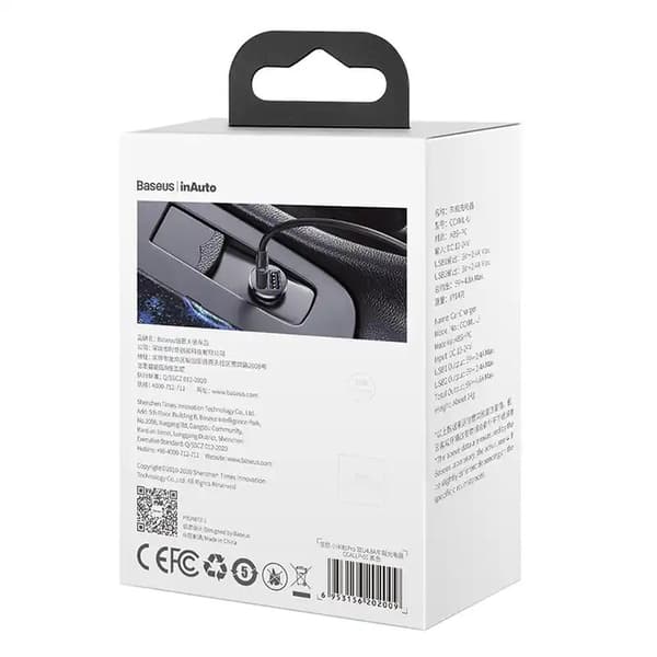 Baseus CCALLP-01 2XUSB 4.8A car charger 2 x USB black