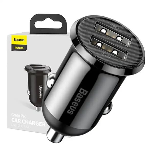 Baseus CCALLP-01 2XUSB 4.8A car charger 2 x USB black