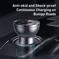 Miniatyrbillede 7 af 8: Baseus car charger with display, 2x USB, 4.8A, 24W (silver)