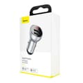 Miniatyrbillede 1 af 8: Baseus car charger with display, 2x USB, 4.8A, 24W (silver)