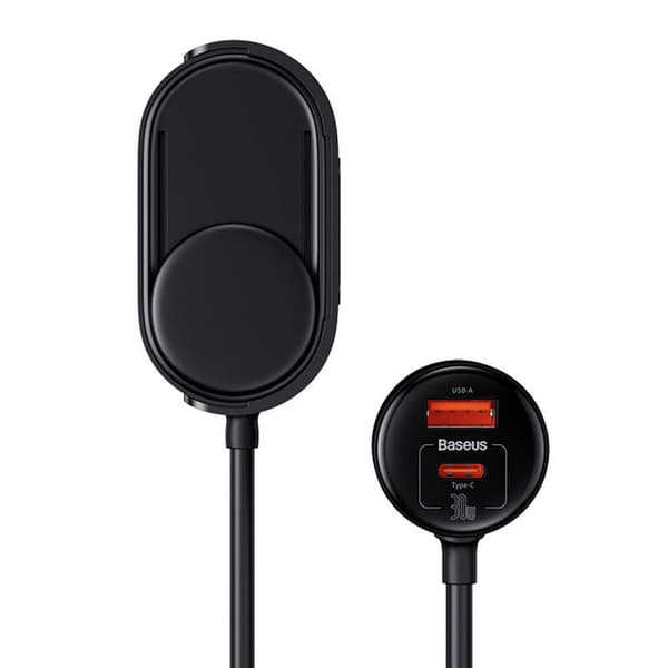 Lādētājs Baseus 1for2 Car 30W Black