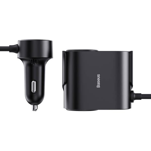 Lādētājs Baseus 1for2 Car 30W Black