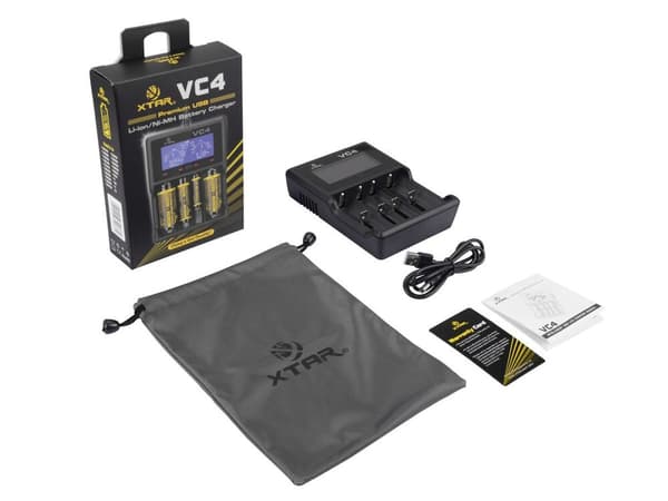 XTAR VC4SL batterioplader til Li-ion / Ni-MH / Ni-CD 18650