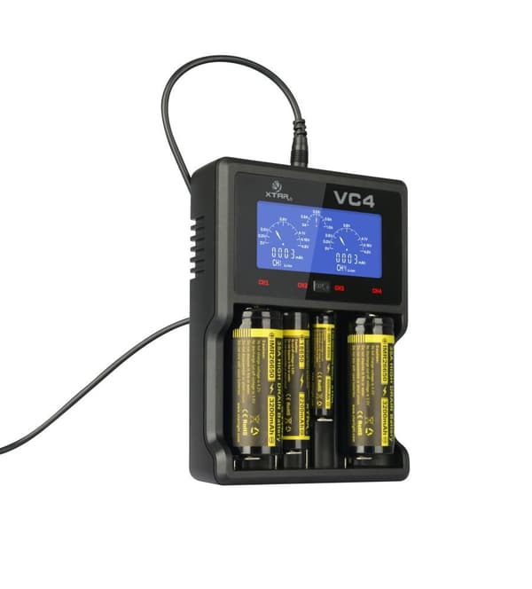 XTAR VC4SL batterioplader til Li-ion / Ni-MH / Ni-CD 18650