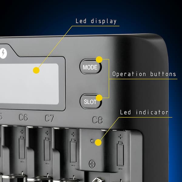 Oplader til cylindriske Li-ion og Ni-MH batterier everActive UC-800
