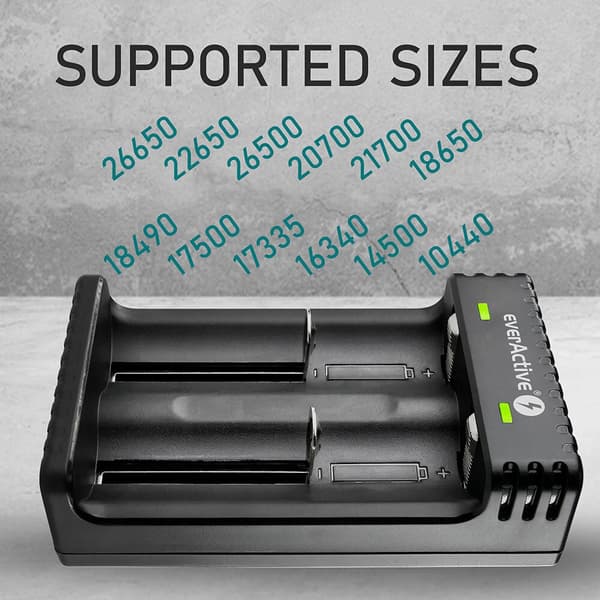 Laddare för cylindriska li-ion batterier everActive LC-200