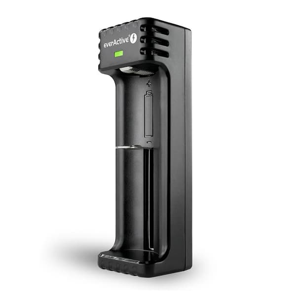 Oplader til cylindriske li-ion batterier everActive LC-100 Sort