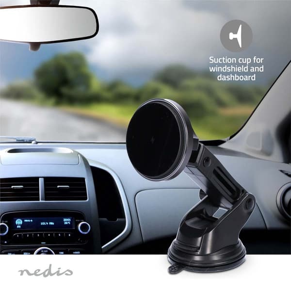 Nedis Langaton Autolaturi | 7.5 / 10 / 15 W | 1.5 / 1.67 / 2 A | 1.00 m | FOD / Ylijännite / Ylikuumenemissuoja / Ylivirta | USB Type-C™ | Sisältää ka
