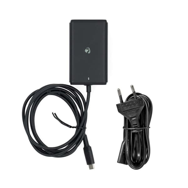 Nedis notebook-adapter | GaN | 45 W | 5 / 9 / 12 / 15 / 20 V DC | 2.25 / 2.33 / 2.92 / 3.0 A | Brugt til: Notebook / Smartphone / Tablet | Euro / Type