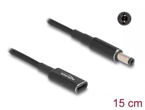 DeLOCK Laptop Charging Cable USB Type-C to 5.5 x 2.1 mm 15 cm
