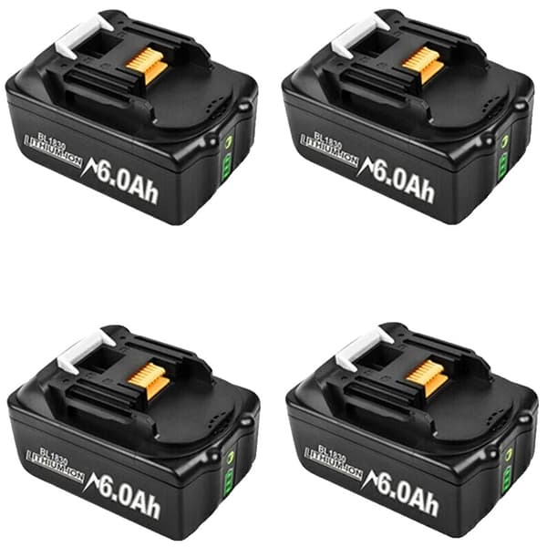 18V 6000mAh Li-Ion -akku Makitalle, kaksinkertainen laturi, älykkäät LED-merkkivalot,4 kpl 6,0