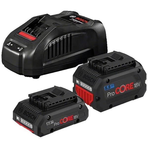 Paket med 2 18V Procore 4Ah/5,5Ah batterier + snabbladdare - BOSCH - 1600A0214A
