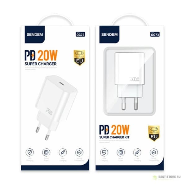 OG73 20W USB Typ-C Väggladdare med Strömförsörjning