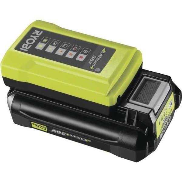 1 litiumbatteri + 36V - 2,0 Ah og 1 standardoplader 1,7 A Ryobi Maxpower
