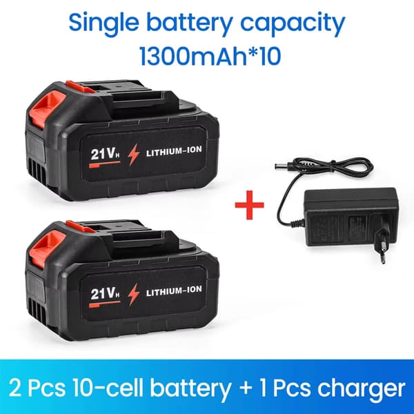 Litiumjonersättningsbatteri, 13000mAh kapacitet, kompatibelt med BL1860B, 2x10-cellers batterier,2X10Cell Batteri