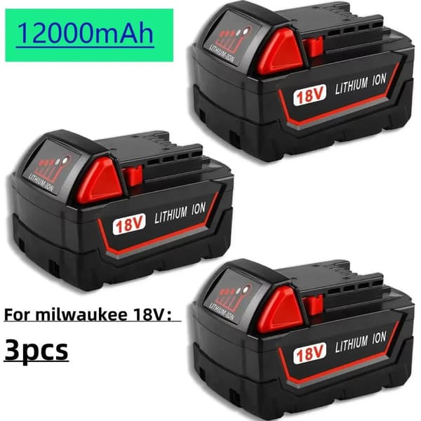 Batteri til elværktøj, lithium-ion, kun batterier,12000mAh 3STK