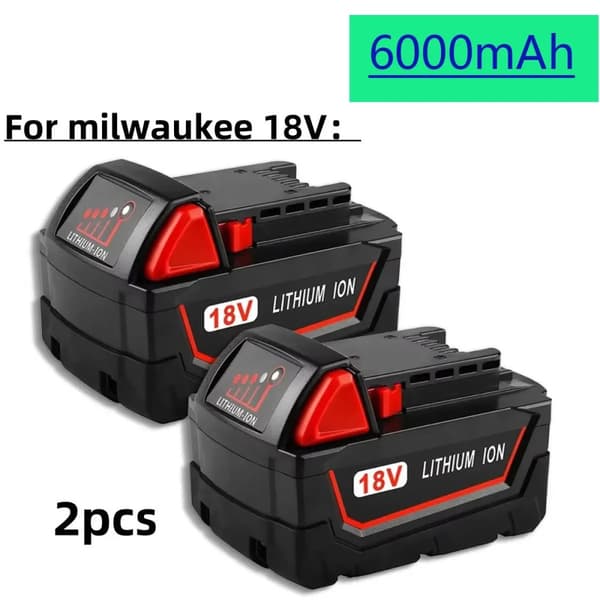 Batteri till elverktyg, litiumjon, endast batterier,6000mAh 2ST