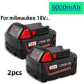 Miniatyrbild 2 av 2: Batteri till elverktyg, litiumjon, endast batterier,6000mAh 2ST
