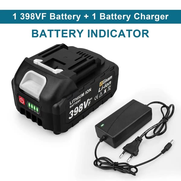 Gisam Litiumjonbatteri, 15000mAh kapacitet, inkluderar laddare,1x398VF - 1xLaddare