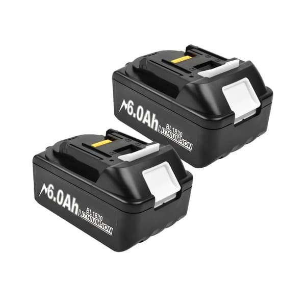 18V 6000mAh Li-Ion batteri til Makita, Dobbelt oplader, Smarte LED-indikatorer,2 stk