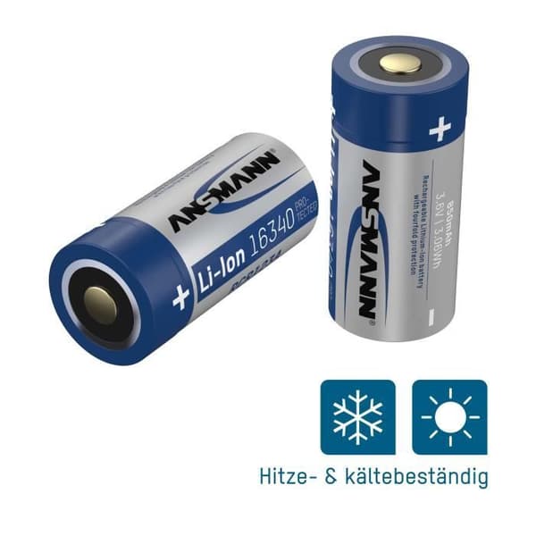 ANSMANN Li-Ion batteri 16340 uppladdningsbart litiumbatteri cr123a litiumbatteri 3,7V