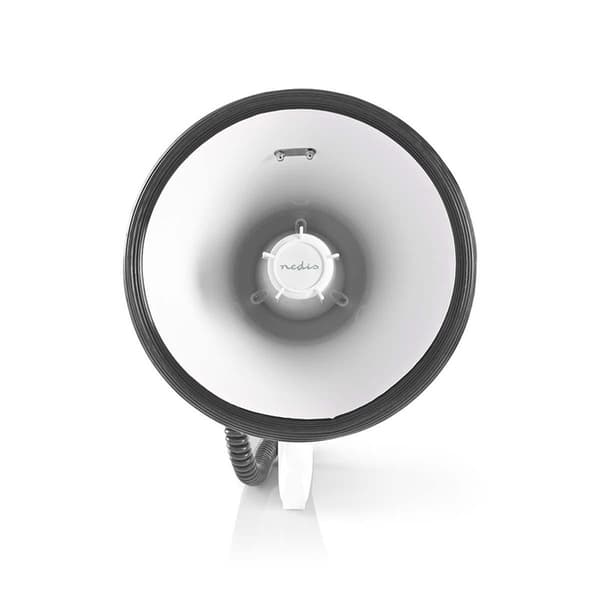 Nedis megafon | Maksimal rekkevidde: 1500 m | Maksimal volumkontroll: 120 dB | Avtagbar Mikrofon | Innebygd sirene | Skulderstropp | Blå / Hvit