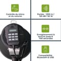 Miniatyrbild 4 av 4: Velleman 50 W kraftig megafon med integrert sirene, talefunksjon, 700 sekunders opptak, volumkontroll, Bluetooth
