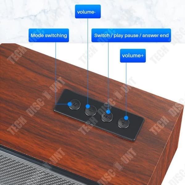 TD® Home Retro Trä Långband Trådlös Bluetooth-högtalare Desktop Mobiltelefon Kortförstärkare