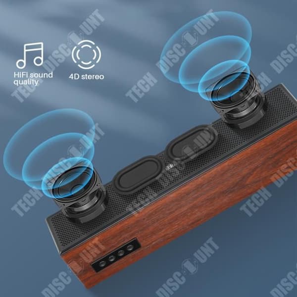 TD® Home Retro Trä Långband Trådlös Bluetooth-högtalare Desktop Mobiltelefon Kortförstärkare