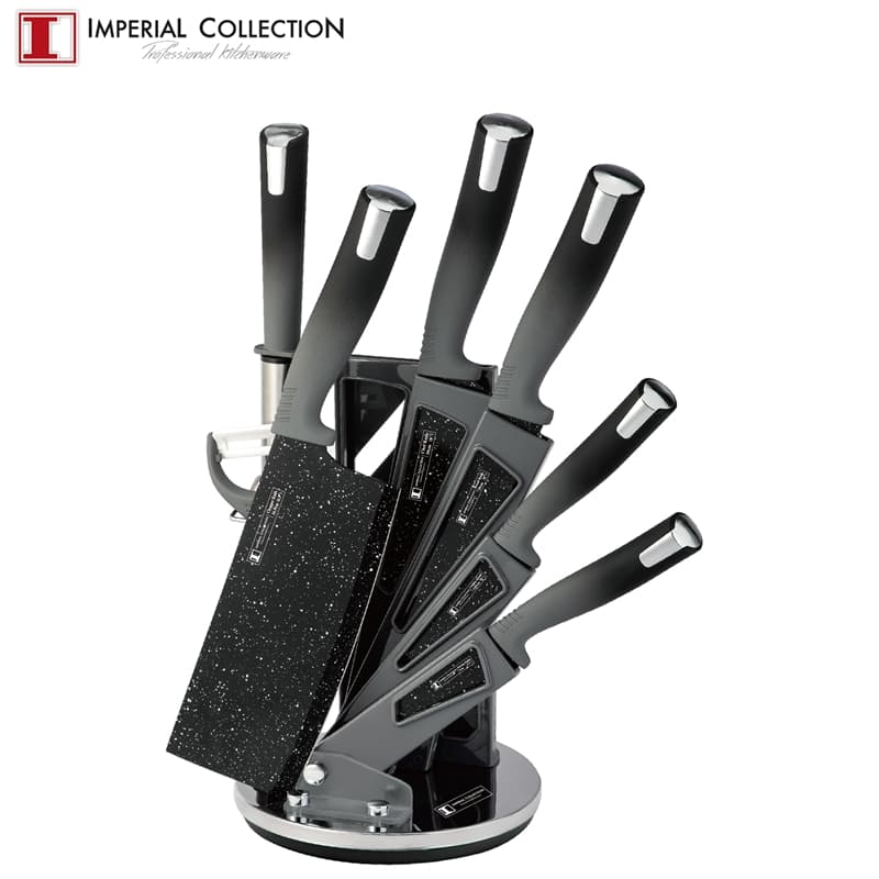 Imperial Collection Professionellt knivset i 7 delar med knivställ, Grå
