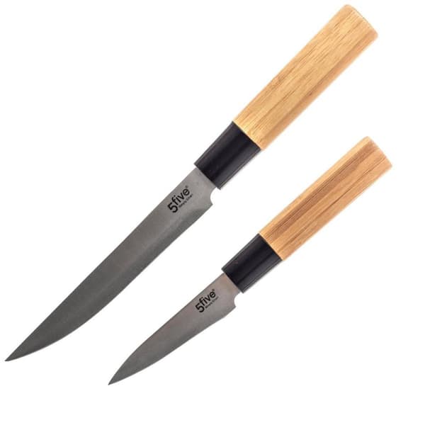 5x knive med knivstativ