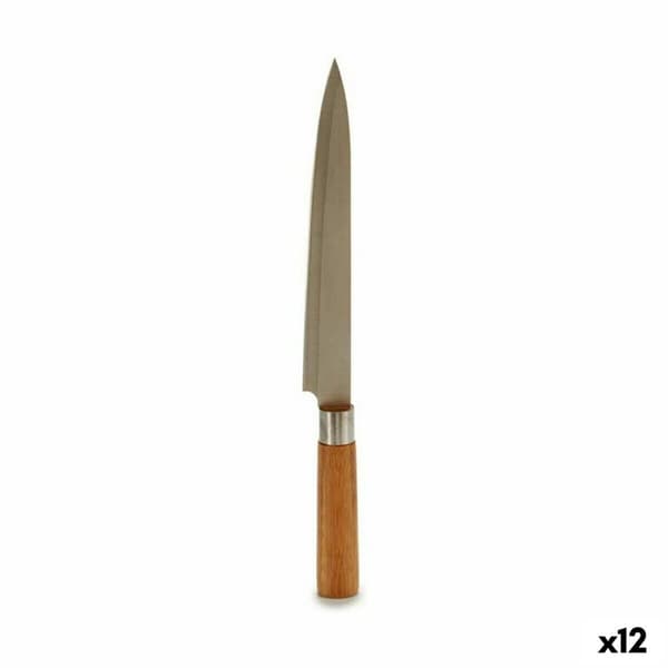 Kjøkkenkniv Kinvara 43891 Brun Sølv Bambus Rustfritt stål 3 x 33,5 x 2,5 cm (12 enheter)