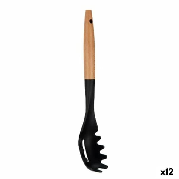 Pastaslev Kinvara KT190072-6 PBT Svart Naturell Trä 6 x 33,5 x 6 cm (12 antal)