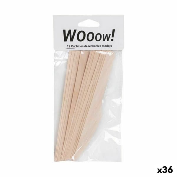Knivsett Engangsbruk Tre 12 Deler 16,5 x 2,2 x 1,8 cm (36 Enheter)