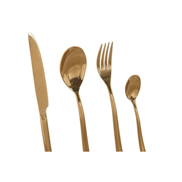 Bestik Home ESPRIT Gylden Rustfrit stål 1,8 x 0,8 x 23,5 cm 16 Dele