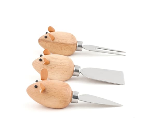 Kikkerland Ostekniver mus sett med 3 (CHS08)