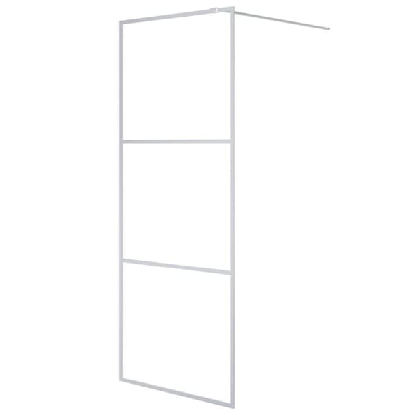 vidaXL Duschvägg silver 80x195 cm klart ESG-glas