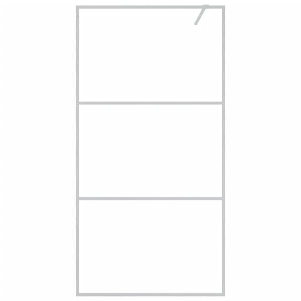 vidaXL Duschvägg silver 100x195 cm halvfrostat ESG-glas