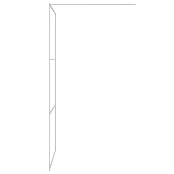 vidaXL Duschvägg silver 100x195 cm halvfrostat ESG-glas