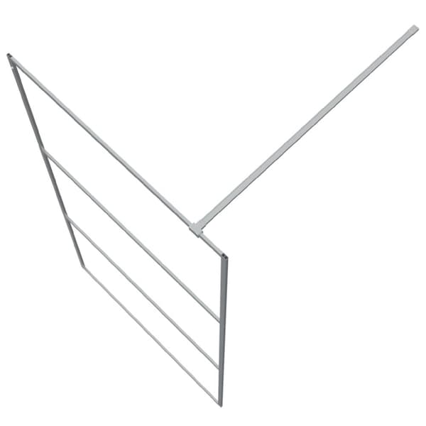 vidaXL Duschvägg silver 100x195 cm halvfrostat ESG-glas