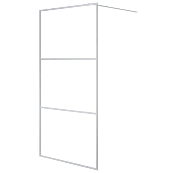 vidaXL Duschvägg silver 100x195 cm halvfrostat ESG-glas