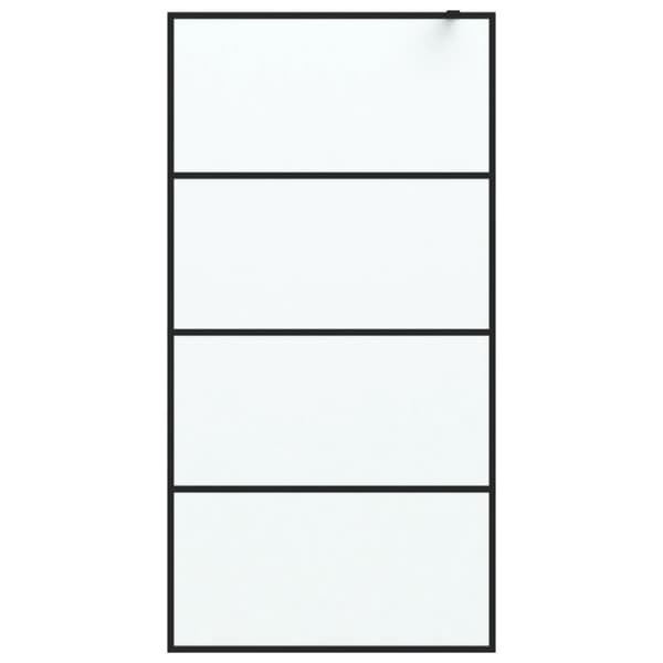 vidaXL Duschvägg svart 100x195 cm halvfrostat ESG-glas