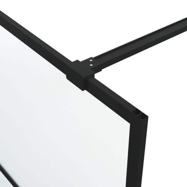 vidaXL Duschvägg svart 100x195 cm halvfrostat ESG-glas