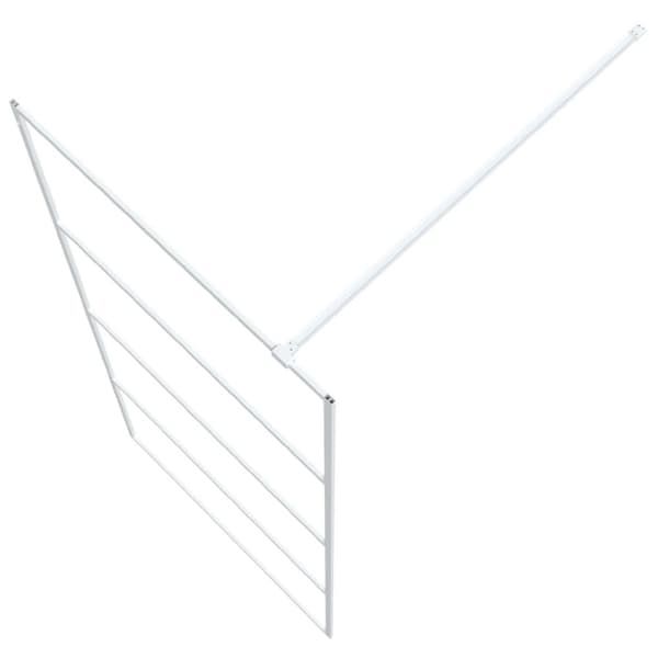 vidaXL Duschvägg vit 90x195 cm klart ESG-glas