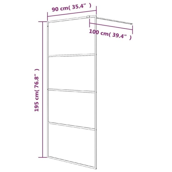 vidaXL Duschvägg vit 90x195 cm klart ESG-glas