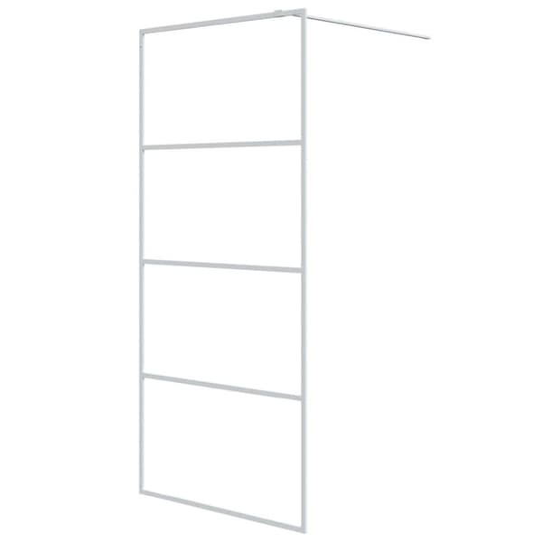 vidaXL Duschvägg vit 90x195 cm klart ESG-glas